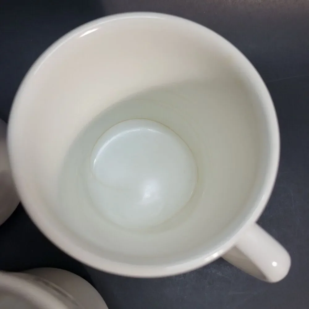 Pier One Import Coffee Mugs Made In Italy White Set Of 3. Glazing